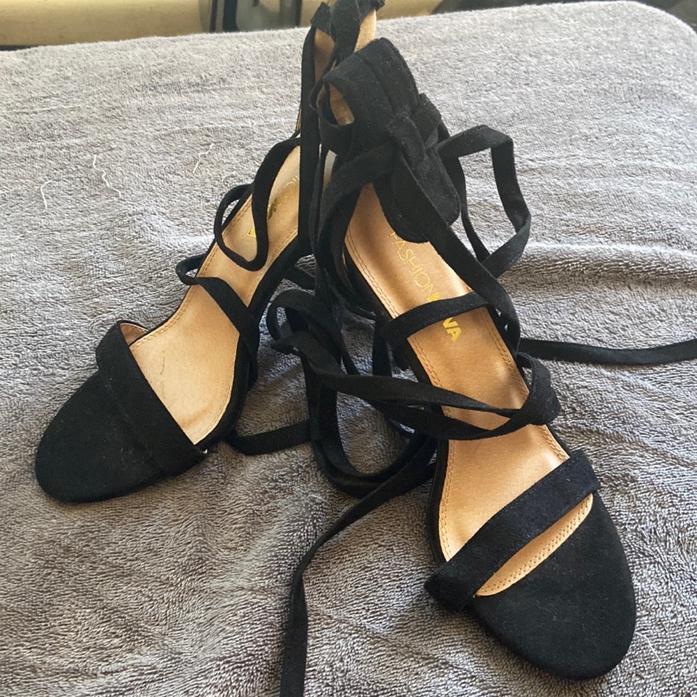 Black Suede Heals